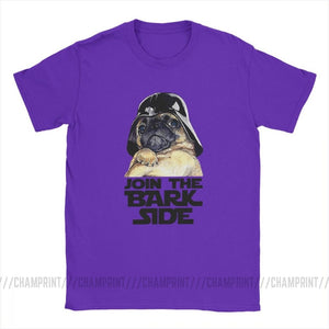 Join The Bark Side Pug Lover Funny T Shirt for Men Dog Puppy Short Sleeve Clothes Printed Tees Cotton Crew Neck Humor T-Shirt