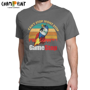 Gamestop Wall Street Elon Musk Reddit T-Shirts Men Wallstreetbets GME WSB T Shirt Stock Stonks Trader Meme Tee Shirt Plus Size