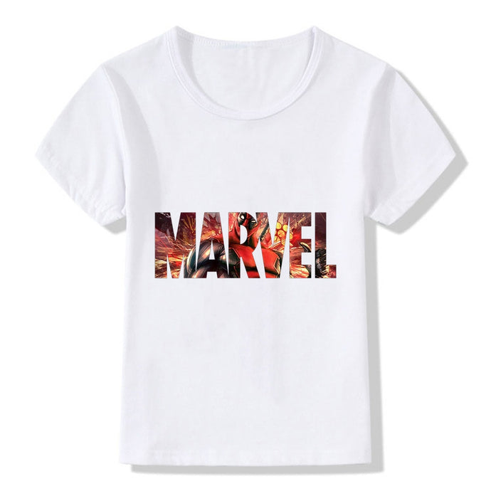 MARVEL Fashion Letter Kids T-Shirt The Avengers Boys Girls Print T-shirt Children Clothing Summer Clothes Tops Costumes Baby Tee