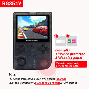  RG351V Handheld Game Console , Open Source System Built-in WiFi  Online Sparring 64G TF Card 2500 Classic Games , 3.5inch IPS Screen Retro  Game Console (Black) : Toys & Games