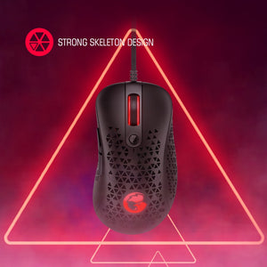 GameSir GM500 Gaming Mouse, Super Lightweight Wired Game Mouse with 12000 DPI, Hollow-carved Design