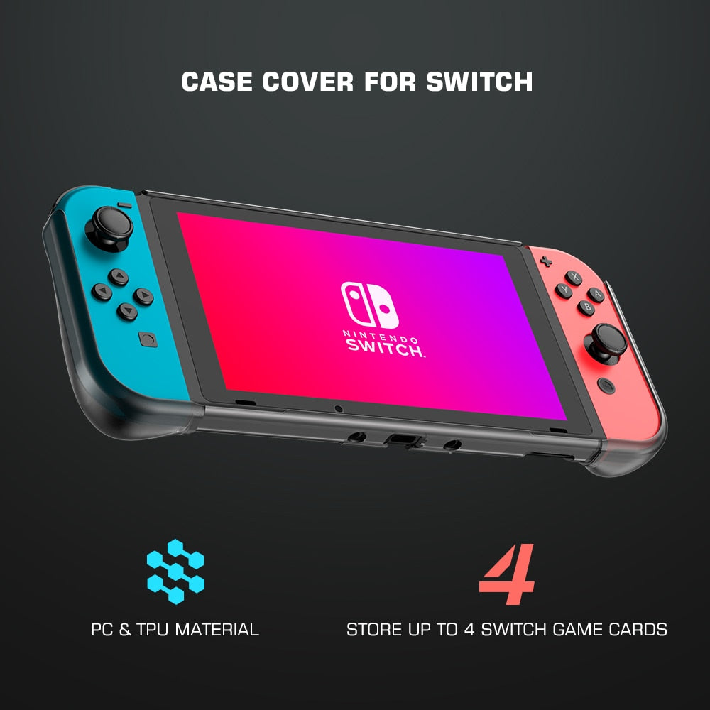 Protective Case for Nintendo Switch, PC+TPU Grip Cover Switch for Console  and Joy-Con Controller, Anti-Slip Nintendo Switch Accessories Cover Grip  Case, White 