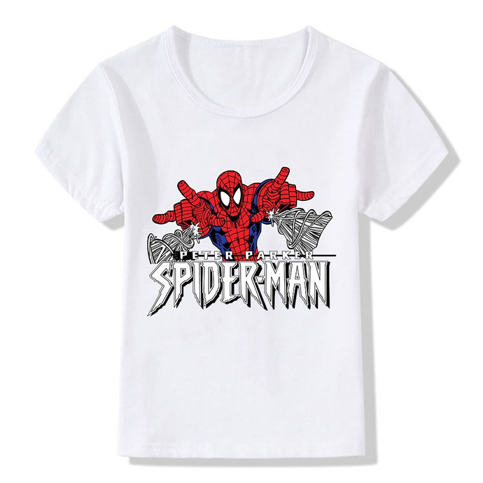 Marvel Spiderman Kids T-Shirt Fashion Summer Characters Printing T Shirt The Avenger Clothes Tops Baby Boys Girls Costume Tees