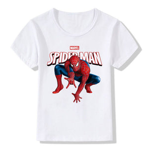 Marvel Spiderman Kids T-Shirt Fashion Summer Characters Printing T Shirt The Avenger Clothes Tops Baby Boys Girls Costume Tees