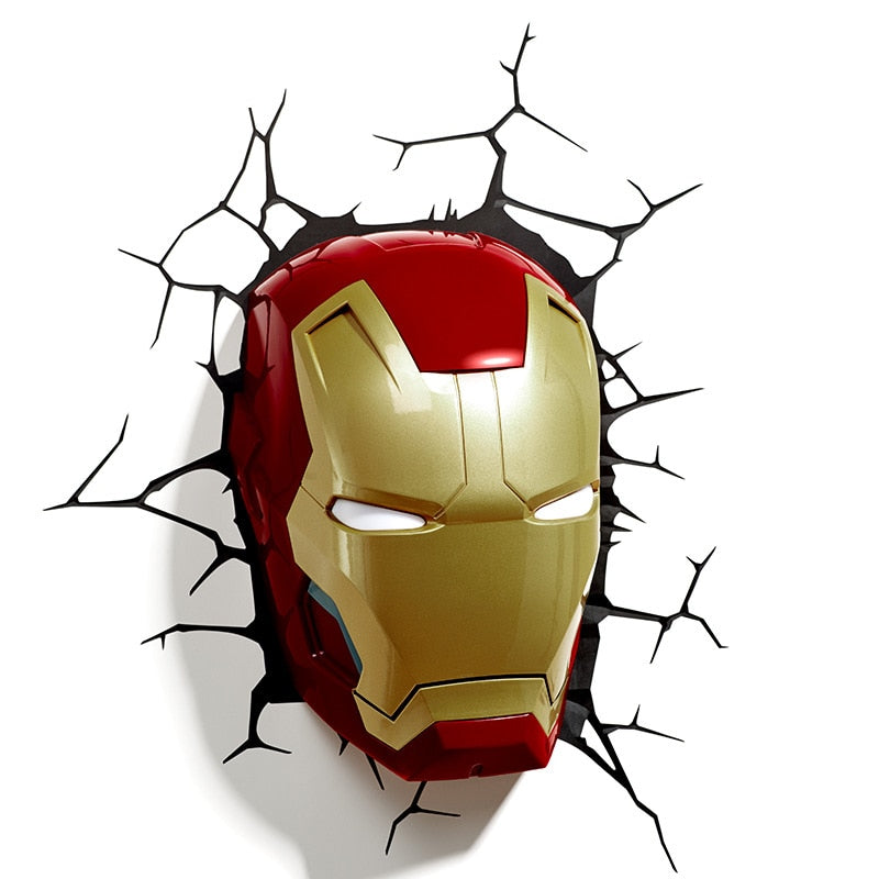 Avengers Series 3D Marvel LED Wall Lamp Living Room Creative Night Light Ironman Hulk Hammer Captain American as Boy's Gift