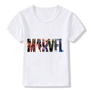 MARVEL Fashion Letter Kids T-Shirt The Avengers Boys Girls Print T-shirt Children Clothing Summer Clothes Tops Costumes Baby Tee