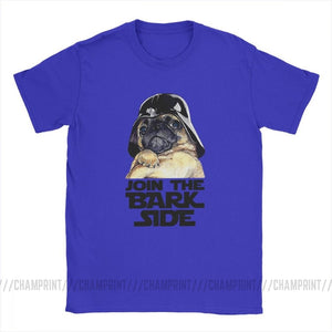 Join The Bark Side Pug Lover Funny T Shirt for Men Dog Puppy Short Sleeve Clothes Printed Tees Cotton Crew Neck Humor T-Shirt