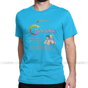 Contra NES Retro Video Game Mens T Shirts Novelty Tee Shirt Short Sleeve Round Neck T-Shirts Pure Cotton Birthday Gift Clothing