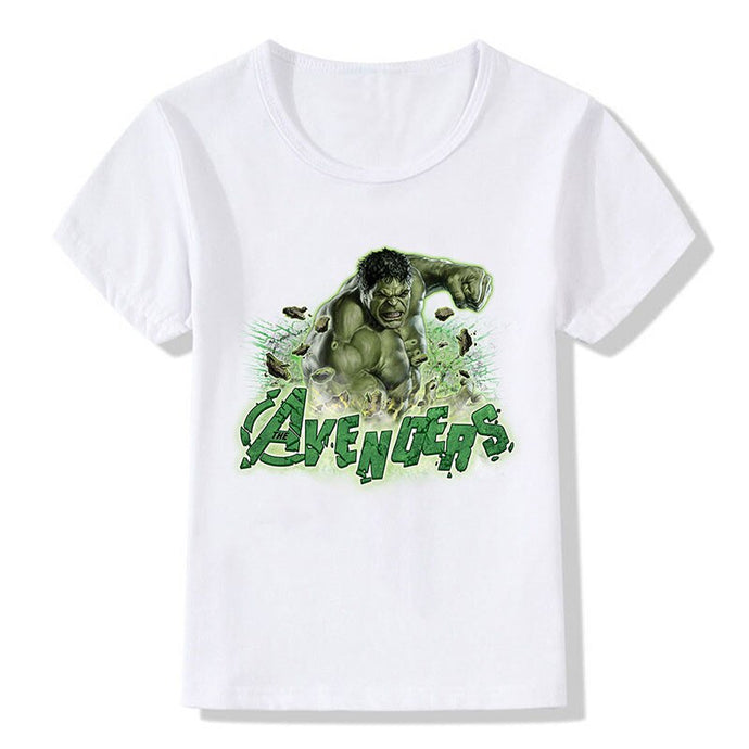 Marvel Hulk Kids T-Shirt The Avengers Films Characters Print T Shirts Boys Girls Summer Clothes Tops Children Casual Costumes