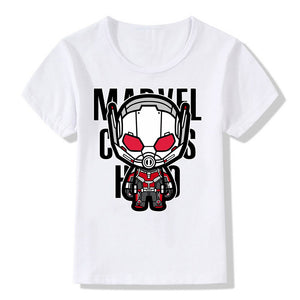 Marvel Avengers Kids T-Shirt Disney Super Hero Iron Man Hulk Kawaii Letter Print Tshirts Children Cute Casual Clothes Tops Tees