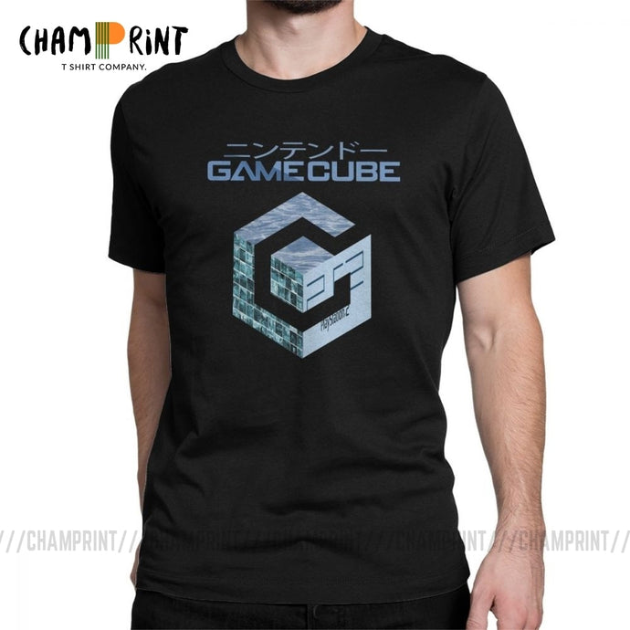 Mens T Shirt Vaporwave Gamecube Funny Short Sleeve Vapor Wave Memes Tees Crewneck Clothes Cotton Plus Size T-Shirt