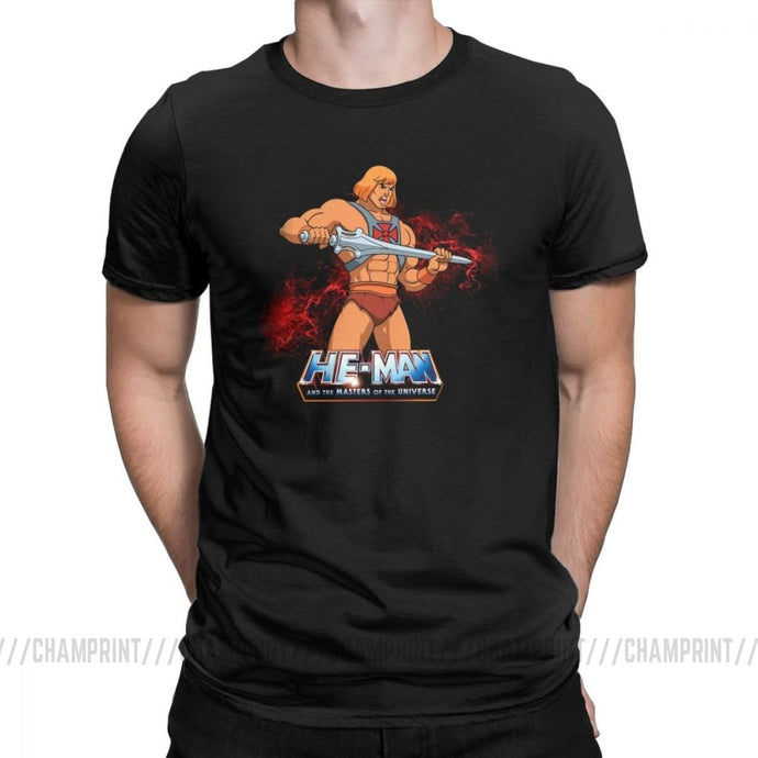 Men T-Shirt He Man Masters Of The Universe Vintage Pure Cotton Tees Short Sleeve T Shirt Crewneck Tops Big Size