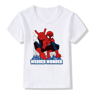 Marvel Spiderman Kids T-Shirt Fashion Summer Characters Printing T Shirt The Avenger Clothes Tops Baby Boys Girls Costume Tees