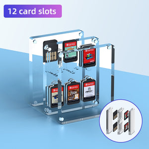 Hagibis Transparent Game Card Case for Nintendo Switch 21/12 card slots Protective Shockproof Acrylic Games Storage Box Holder