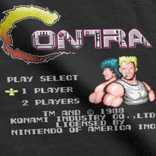 Load image into Gallery viewer, Contra NES Retro Video Game Mens T Shirts Novelty Tee Shirt Short Sleeve Round Neck T-Shirts Pure Cotton Birthday Gift Clothing