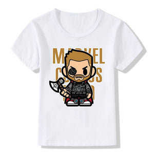 Marvel Avengers Kids T-Shirt Disney Super Hero Iron Man Hulk Kawaii Letter Print Tshirts Children Cute Casual Clothes Tops Tees