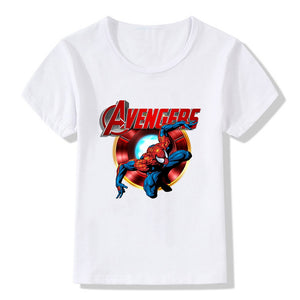 Marvel Spiderman Kids T-Shirt Fashion Summer Characters Printing T Shirt The Avenger Clothes Tops Baby Boys Girls Costume Tees