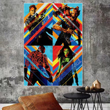 Load image into Gallery viewer, Guardians Of The Galaxy Movie Poster Print Superhero Groot Rocket Raccoon Canvas Painting Wall Art Boy Room Home Decor