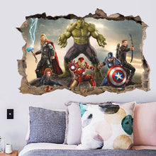 Load image into Gallery viewer, 3D  avengers  wall stickers  living room bedroom wall decoration Super hero movie poster wall stickers for kids rooms