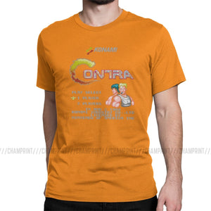 Contra NES Retro Video Game Mens T Shirts Novelty Tee Shirt Short Sleeve Round Neck T-Shirts Pure Cotton Birthday Gift Clothing