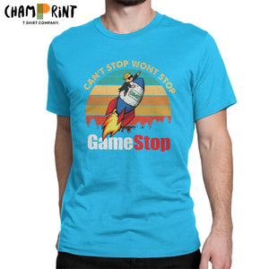 Gamestop Wall Street Elon Musk Reddit T-Shirts Men Wallstreetbets GME WSB T Shirt Stock Stonks Trader Meme Tee Shirt Plus Size