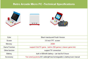Retro Arcade Micro Bartop Machine 3.0inch Screen