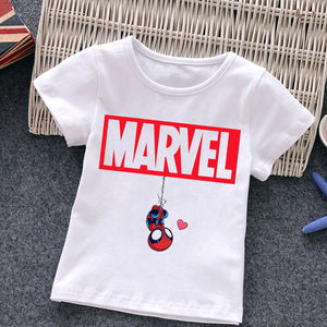 Marvel Child T-Shirts Summer The Avengers Kids T Shirt Children Cartoons Kawaii Casual Clothes Super Hero Top Boy Girl Tee Shirt