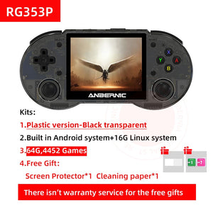 Anbernic New RG353P Handheld Game Console 3.5 Inch Multi-touch Screen Android Linux System HDMI-compatible Player 64G 4400 Games