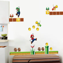 Load image into Gallery viewer, Super Mario Pattern Mario Bros Yoshi Mushroom Wall Stick Toy Removable Decal Cartoon Large Home Decoration Art Nursery Kid Mural
