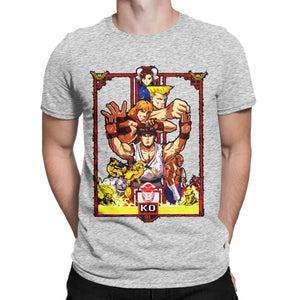 Men T-Shirt Retro street fighter Creative 100% Cotton Tee Shirt Short Sleeve T Shirt Round Neck Tops New Arrival