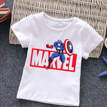 Load image into Gallery viewer, Marvel Child T-Shirts Summer The Avengers Kids T Shirt Children Cartoons Kawaii Casual Clothes Super Hero Top Boy Girl Tee Shirt