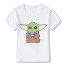 Load image into Gallery viewer, Yoda Star Wars Disney Kids Clothes T-Shirts Toddler T Shirts Children&#39;s Cartoons Kawaii Fashion Tops Boy Girl Outfits Tee Shirt