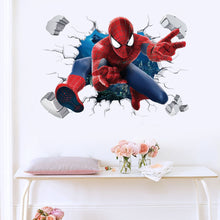 Load image into Gallery viewer, Spiderman Super Captain America Hulk Heroes Wall Stickers For Kids Room Home Bedroom PVC Decor Cartoon Movie Mural Art Decals