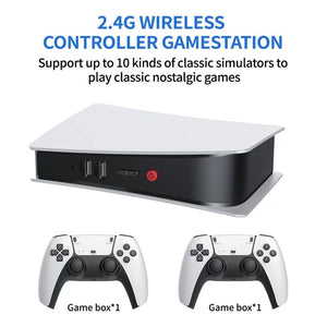 M5 Video Game Console 4K Retro Game Box Built-in Free Games for PS1/FC/GBA Arcade Gaming+Two Wireless Controllers