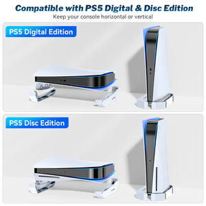 OIVO for PS5 Console Horizontal &amp; Vertical Cooling Stand PS5 Dual Cooling Fans for Playstation 5 Disc &amp; Digital Editions Cooler