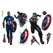 Load image into Gallery viewer, Spiderman Super Captain America Hulk Heroes Wall Stickers For Kids Room Home Bedroom PVC Decor Cartoon Movie Mural Art Decals