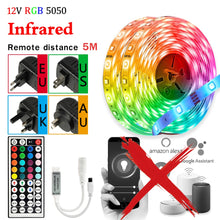 Load image into Gallery viewer, DC 12V LED Strip Lights 5M-30M RGB 5050 Alexa Bluetooth Control Luces Flexible Lamp USB 5V Diode Tape For Festival Fita Home Luz