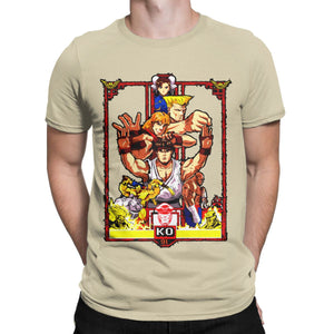 Men T-Shirt Retro street fighter Creative 100% Cotton Tee Shirt Short Sleeve T Shirt Round Neck Tops New Arrival