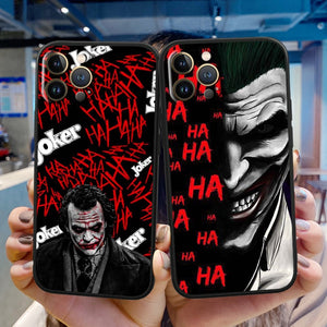 DC Movie Joker Clown Case For Apple iPhone 14 13 Pro Max Mini Plus TPU Black Phone Cover Core Coque Capa