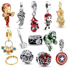 Load image into Gallery viewer, Charms Plata De Ley 925 Spider Super Hero Men Pendants Top Quality Original Charms Fit For Pandora Bracelet DIY Jewelry Making