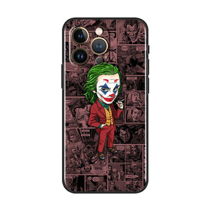 DC Movie Joker Clown Case For Apple iPhone 14 13 Pro Max Mini Plus TPU Black Phone Cover Core Coque Capa