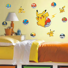 Load image into Gallery viewer, Anime Pokemon  Figure Sticker Pikachu Wall Stickers Children Bedroom Kindergarten Wallpaper Deco PVC DIY Stickers Toys.