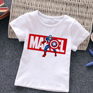 Marvel Child T-Shirts Summer The Avengers Kids T Shirt Children Cartoons Kawaii Casual Clothes Super Hero Top Boy Girl Tee Shirt