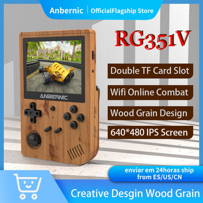 ANBERNIC RG351V Handheld Game Player 2500 Classic Games IPS Screen 64G Card RK3326 Retro Game 351V Glass Portable Game Console