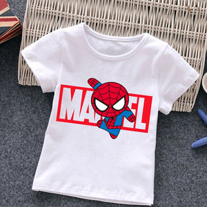 Marvel Child T-Shirts Summer The Avengers Kids T Shirt Children Cartoons Kawaii Casual Clothes Super Hero Top Boy Girl Tee Shirt