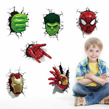 Load image into Gallery viewer, Hulk Iron Hand Mask Spider-man Wall Stickers Broken Wall Poster Wall Art Car Decal Kids Room Decor Boys Favors