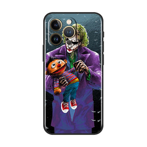 DC Movie Joker Clown Case For Apple iPhone 14 13 Pro Max Mini Plus TPU Black Phone Cover Core Coque Capa