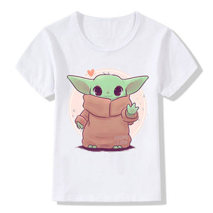 Yoda Star Wars Disney Kids Clothes T-Shirts Toddler T Shirts Children&#39;s Cartoons Kawaii Fashion Tops Boy Girl Outfits Tee Shirt