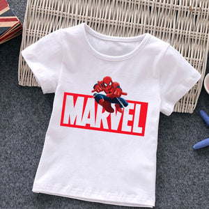 Marvel Child T-Shirts Summer The Avengers Kids T Shirt Children Cartoons Kawaii Casual Clothes Super Hero Top Boy Girl Tee Shirt