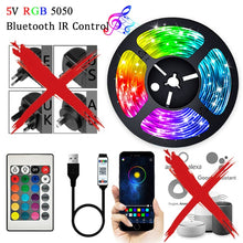 Load image into Gallery viewer, DC 12V LED Strip Lights 5M-30M RGB 5050 Alexa Bluetooth Control Luces Flexible Lamp USB 5V Diode Tape For Festival Fita Home Luz